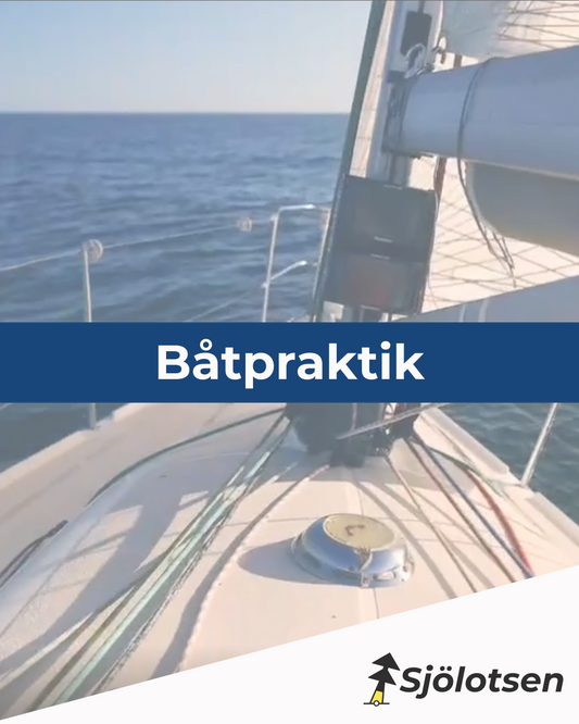 Bild på segelbåt med texten Båtpraktik